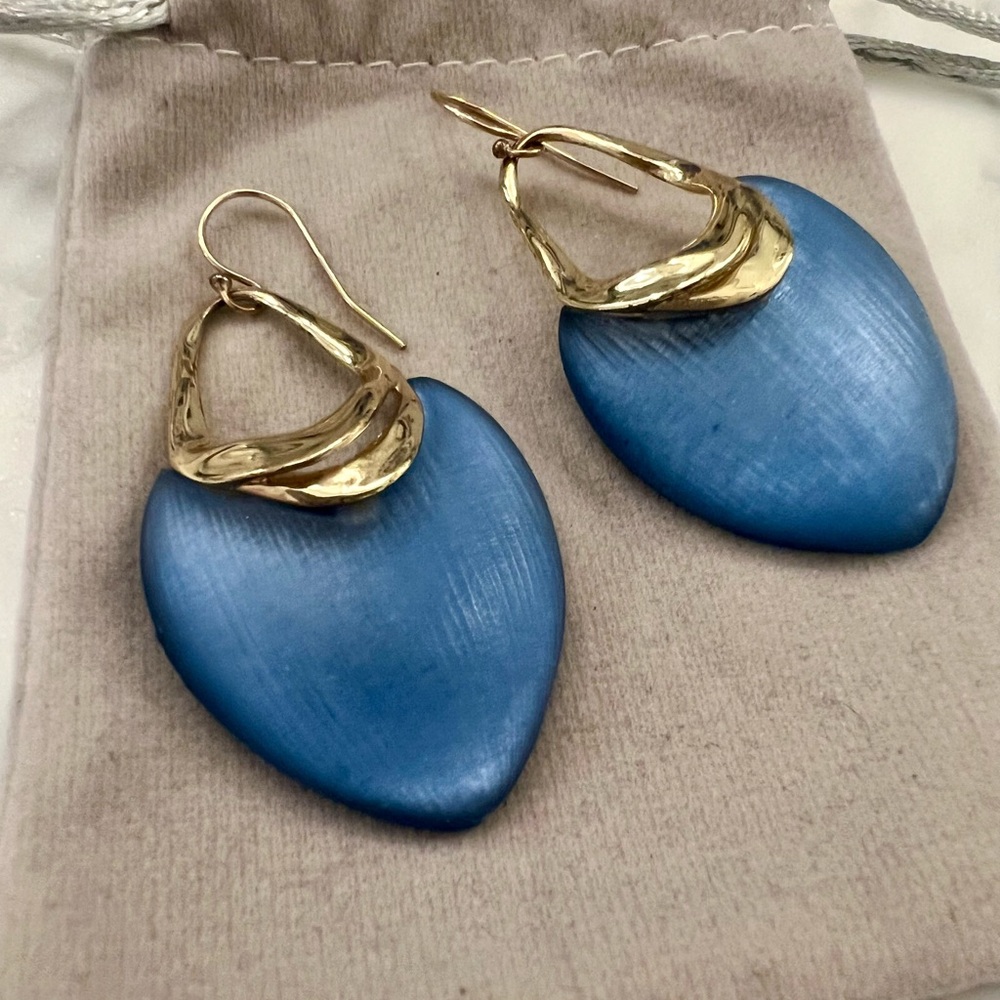 Alexis Bittar Blue Lucite Earrings